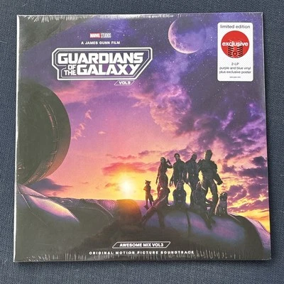 GUARDIANS OF THE GALAXY VOL 3 SOUNDTRACK LP PURPLE & BLUE VINYL WITH POSTER - Image 1 of 4