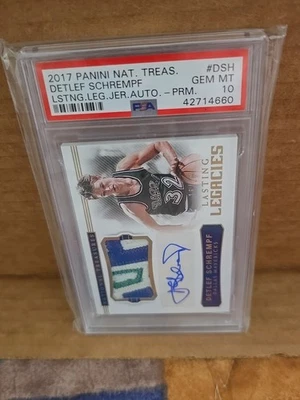 Detlef Schrempf 2017 Panini National Treasures Lasting Legacies Psa 10 Autograph - Image 1 of 4
