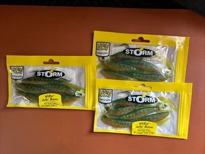 (3) Storm Lures 5” 3/8 Oz Wild-Eye Jerkin Minnow - 5 Per Pack - Fire Tiger Color - Picture 1 of 11