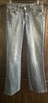 De Colección Y2K Mixit Jean Mujer 4 Cortos Bootcut Color Remolino Forrado Bolsillos Foto 1 de 4