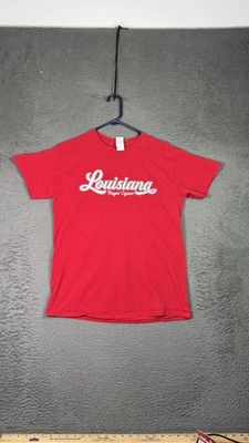 Louisiana Ragin’ Cajuns Shirt Mens Medium Red NCAA College Football Tee Gildan - Image 1 of 4
