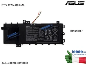 Batteria C21N1818-1 ASUS VivoBook X512 S512 A512 [7,7V 37Wh 4850mAh] X512F X512F - Picture 1 of 1