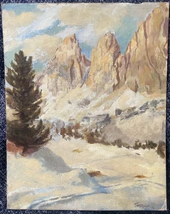 ::TURECHEK 1938 LANGKOFEL - EXTREMO SUR DOLOMITAS MONTAÑAS PRIMAVERA - Imagen 1 de 7