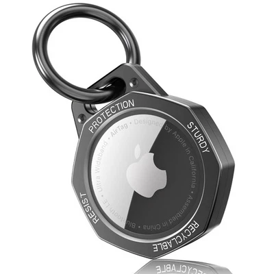 Estuche con soporte AirTag - Llavero de aleación de aluminio para rastreador Apple AirTag (Gunmeta... Foto 1 de 4
