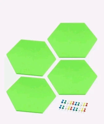Felt Bulletin Board 12"x10" 4pc Self Adhesive Wall Pin Board Home Office Green - Image 1 of 4