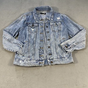 KUT from the Kloth Women’s Blue Distressed Denim Jacket, Long Sleeves, Size XS - Picture 1 of 8