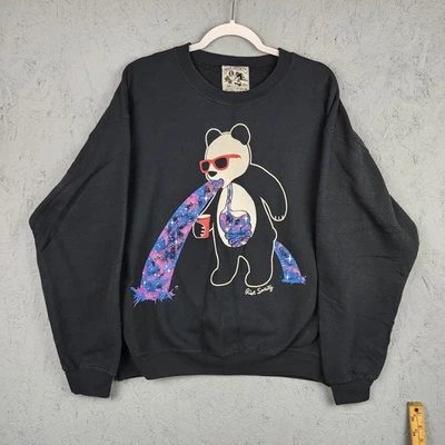 Riot Society Sudadera Para Hombre Grande Negra Galaxy Panda Vómito Cuello Redondo Patinador EE. UU. Foto 1 de 4