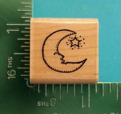 Annette Allen Watkins Luna Creciente con Sello de Goma ESTRELLA Foto 1 de 2