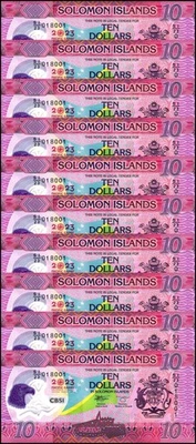 Solomon Islands 10 Dollars, 2023, P-39, UNC Commemorative, Polymer X 10 PCS - Image 1 of 2