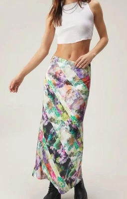 Maxi Falda NastyGal Bufanda Floral Sesgado Talla 6 Foto 1 de 4
