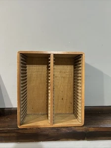 Vintage Wooden CD Storage Rack Holder Organizer Display Holds 40 - Picture 1 of 12