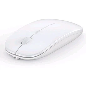 Anmck Wireless Silent Mouse,USB Laptop PC Cordless Rechargeable Slim PM1 WHITE - Picture 1 of 7