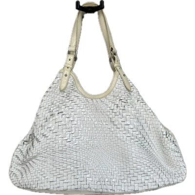 Bolso de hombro tejido Genevieve de charol Cole Haan bolso de mano cartera blanca Foto 1 de 4