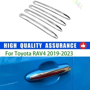 For Toyota RAV4 2019-2023 Chrome Silver Exterior Side Door Handle Frame Trim 4* - Picture 1 of 10