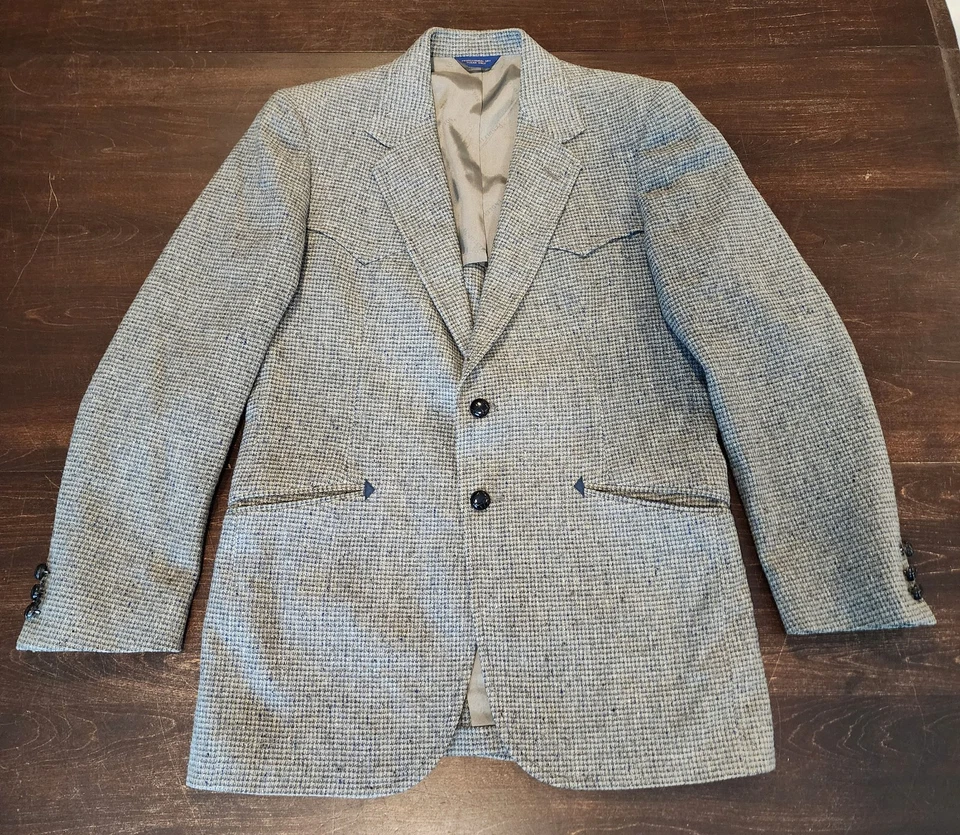 Chaqueta Blazer Pendleton Gris Tweed De Colección Para Hombre 42 Alta Calidad Western Wear Foto 1 de 4