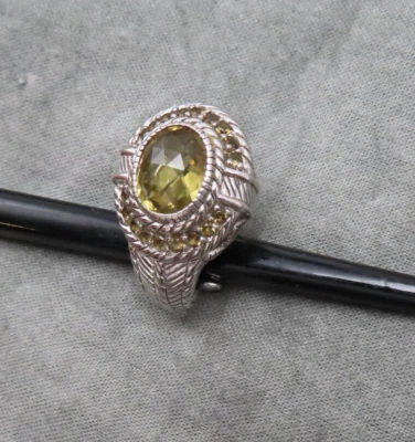 Judith Ripka Single Earring Sterling Silver Peridot Green Gemstone Crystal 723c - Image 1 of 4