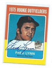 2001 Topps Archives-Fred Lynn on card autograph-Boston Red Sox