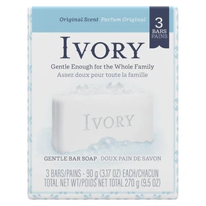 Ivory Bar Soap 99.44% Pure Clean & Simple Original Scent 3 Count 3.17 Ounce Each - Picture 1 of 4
