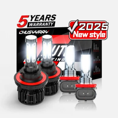 适用于铃木 XL-7 2007 - 2009 XL7 组合 LED 车头灯 + 雾灯 4x 6000K 灯泡 — 第 1/4 张图片