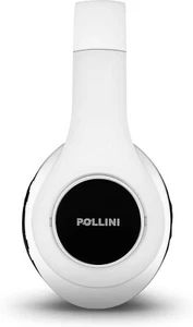 Pollini Over Ear Headphones TP19 Wireless Bluetooth White Black + 6 EQ Modes - Picture 1 of 6