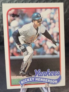 1989 Topps RICKEY HENDERSON Baseball Card 380 New York Yankees EXMNT+ - Picture 1 of 2