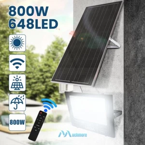 800W LED Solar Flood Light IP67 Dusk to Dawn 30AH Battery 35W Solar Panel+Remote - Picture 1 of 21