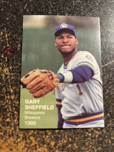 Gary Sheffield Brewers 1989 Pacific Rookies Superstars RARE UNLICENSED CARD #2