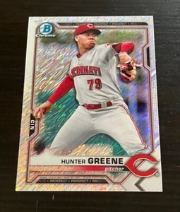 HUNTER GREENE prospect rc 2021 Bowman Chrome SHIMMER REFRACTOR Reds - Picture 1 of 2