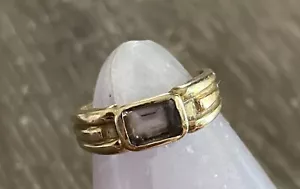 24k Gold Ring With Sapphire Stone - Picture 1 of 4