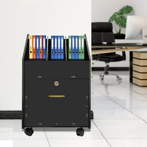 Organizador de archivos móvil con cerradura debajo del escritorio archivadores enrollables soporte para archivos de madera - Imagen 1 de 18
