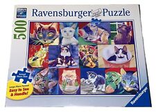 NEW SEALED Ravensburger Hello Kitty Cat 500 Piece Jigsaw Puzzle Colorful Cats