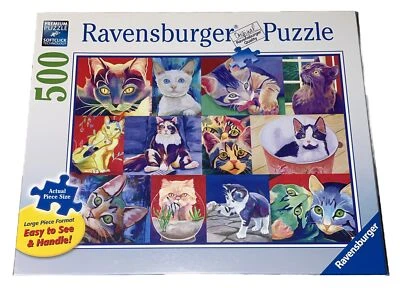 NUEVO SELLADO Rompecabezas Ravensburger Hello Kitty Cat 500 Piezas Gatos Coloridos Foto 1 de 4