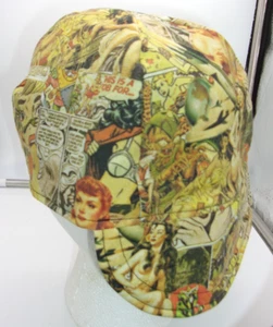 Comic Pin Ups Custom Made Construction, Welder, Pipe-fitter, Biker Hat - Picture 1 of 2