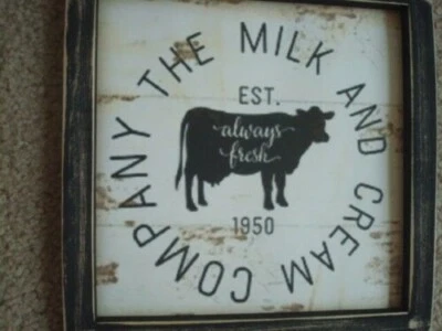 Primitive Country Print *THE MILK AND CREAM COMPANY* 9 1/2" x 9 1/2"  - Image 1 of 3