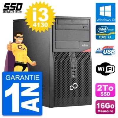 Pc Tour Fujitsu Esprimo P520 Intel Core I3-4130 Ram 16Go Ssd 2To Windows 10 Wifi - Imagen 1 de 4