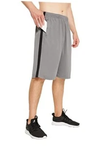 Men's Basketball Shorts with Pockets Athletic Running Shorts Small Dark Grey - Picture 1 of 7