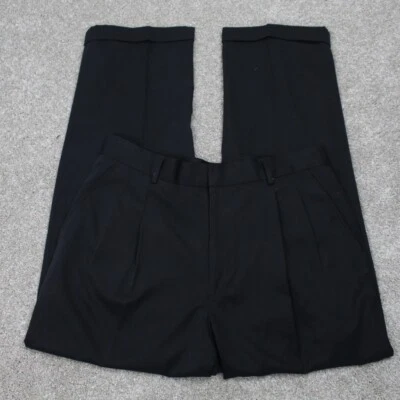 Calça masculina Greg Norman 34x30 preta plissada 100% poliéster microfibra algemada - Imagem 1 de 4