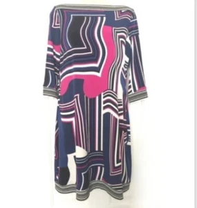 NEW! Ali Ro 3/4 Sleeve Printed Boatneck Jersey Dress (Size 10) Multi-Color - Picture 1 of 2