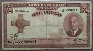 MALTA 1 POUND 1949 P 22 BC+ - Picture 1 of 2