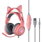 Cat Ear Headphones With Microphone - Stereo Bass Gamer Girl Epic Kawaii Headset 