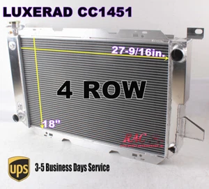 4 Row Aluminum Radiator for 85-96 Ford F150 F250 HD F350 BRONCO V8 5.0L 5.8 7.5 - Picture 1 of 10