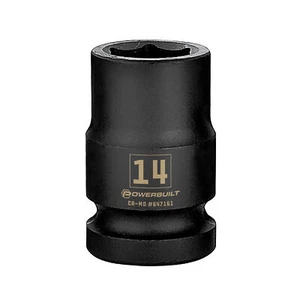 Powerbuilt 1/2 Inch Drive x 14 MM 6 Point Impact Socket - 647161 - Picture 1 of 5