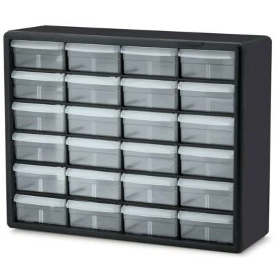 Small Parts Organizer Storage Cabinet 24-Compartment Drawers Bins Hardware Tool - Image 1 of 2