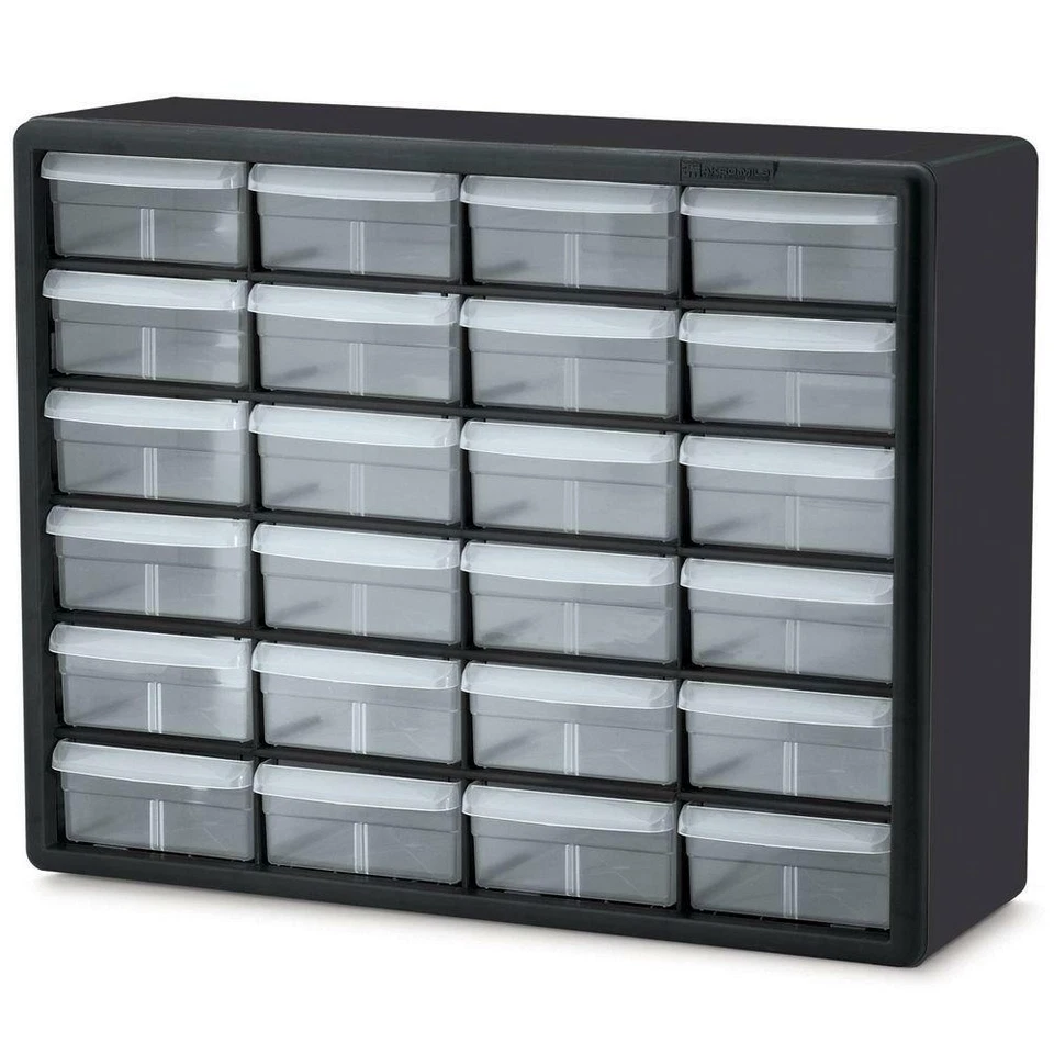 Small Parts Organizer Storage Cabinet 24-Compartment Drawers Bins Hardware Tool - Image 1 of 2