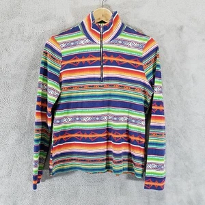 Chaps Ralph Lauren Top Womens Medium Multicolor Aztec Southwestern 1/4 Zip - Picture 1 of 9