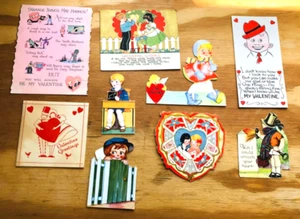 Lot of 9 1930's Antique Valentine's Day Cards ALL UNUSED Germany & USA - Picture 1 of 6