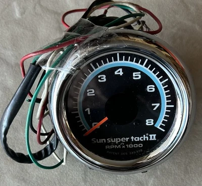 Vintage Sun Super Tach II 8-Grand Tachometer - Image 1 of 3
