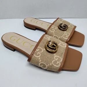 Gucci Damen Pantoletten Sandalen mit dem charakteristischen Double G Logo Gr. 36 ( 5,5-6 US ) - Bild 1 von 10