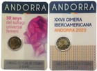 2 x 2 Euro Sondermünze Andorra 2020 Frauenwahlrecht + Iberoamerikansicher Gipfel
