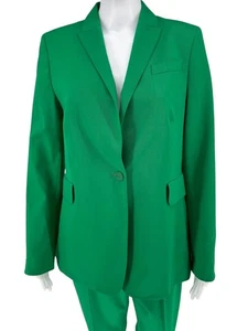 Traje Pantalón Akris Punto Verde Esmeralda Mezcla Lana - Talla 10 - Imagen 1 de 21